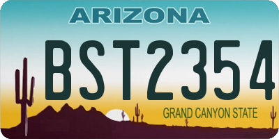 AZ license plate BST2354