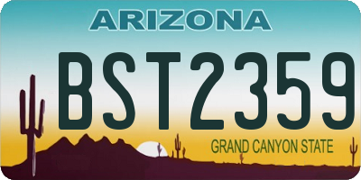 AZ license plate BST2359