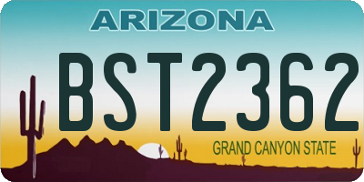AZ license plate BST2362