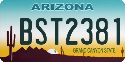 AZ license plate BST2381