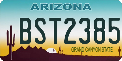 AZ license plate BST2385