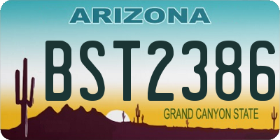 AZ license plate BST2386