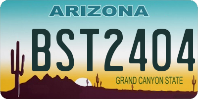 AZ license plate BST2404