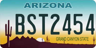 AZ license plate BST2454