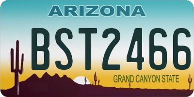 AZ license plate BST2466