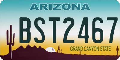 AZ license plate BST2467