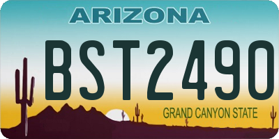 AZ license plate BST2490