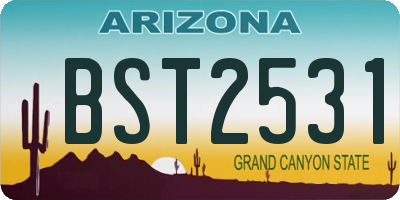 AZ license plate BST2531