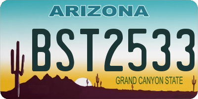 AZ license plate BST2533