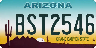 AZ license plate BST2546