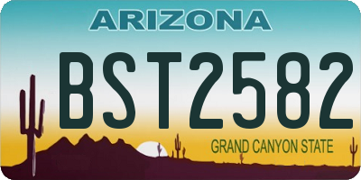 AZ license plate BST2582