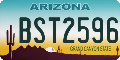 AZ license plate BST2596