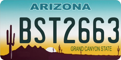 AZ license plate BST2663