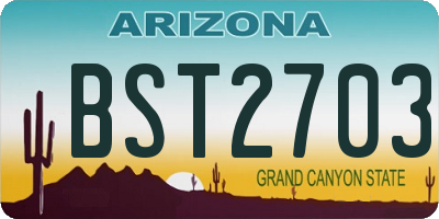 AZ license plate BST2703