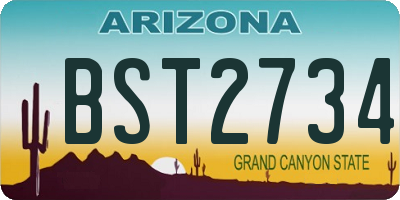 AZ license plate BST2734