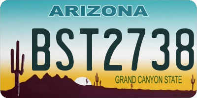 AZ license plate BST2738