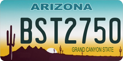 AZ license plate BST2750