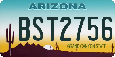 AZ license plate BST2756