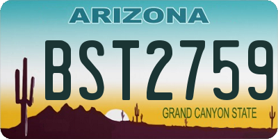 AZ license plate BST2759