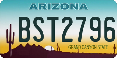 AZ license plate BST2796