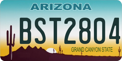 AZ license plate BST2804