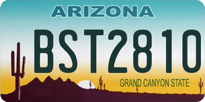 AZ license plate BST2810