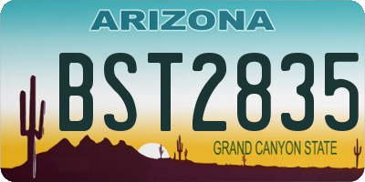 AZ license plate BST2835