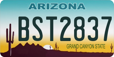 AZ license plate BST2837
