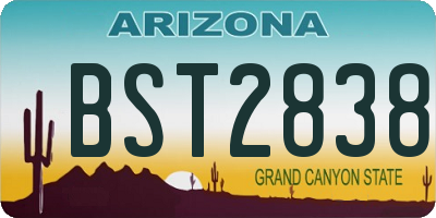 AZ license plate BST2838