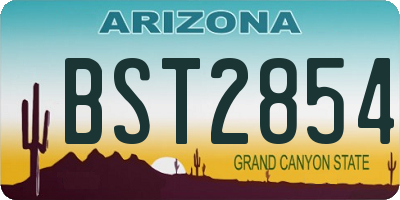 AZ license plate BST2854