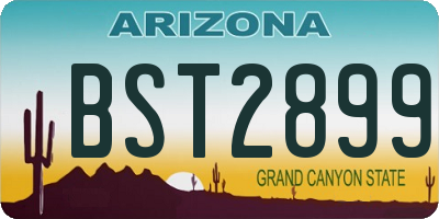 AZ license plate BST2899