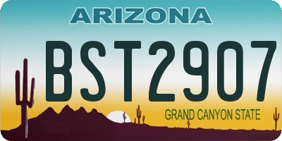 AZ license plate BST2907