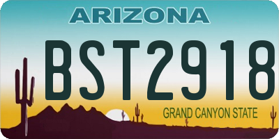 AZ license plate BST2918