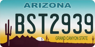 AZ license plate BST2939