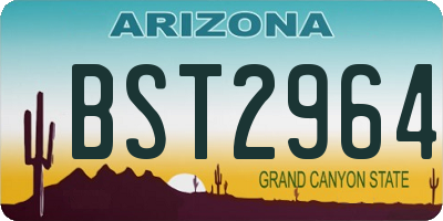 AZ license plate BST2964