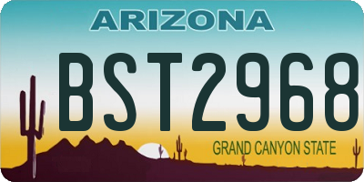 AZ license plate BST2968
