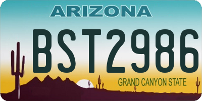 AZ license plate BST2986