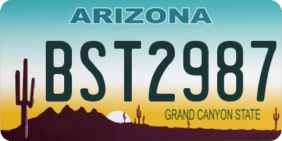 AZ license plate BST2987