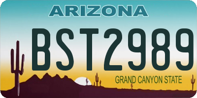 AZ license plate BST2989