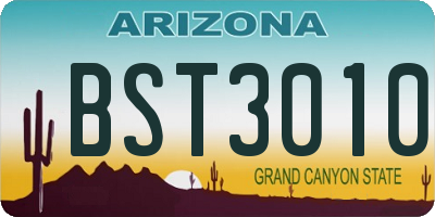 AZ license plate BST3010