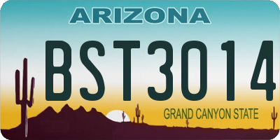 AZ license plate BST3014