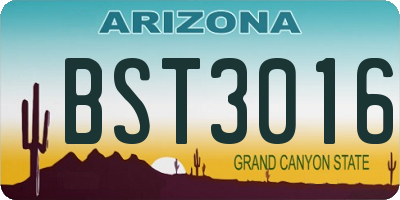 AZ license plate BST3016