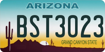 AZ license plate BST3023