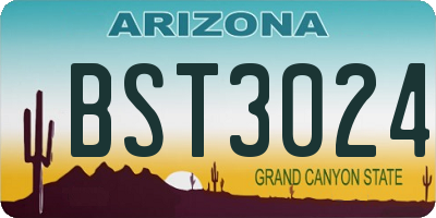 AZ license plate BST3024