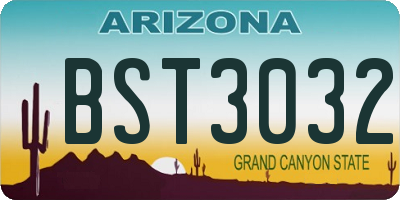 AZ license plate BST3032