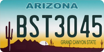 AZ license plate BST3045