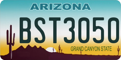 AZ license plate BST3050