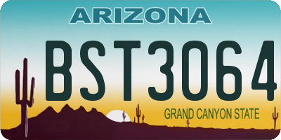 AZ license plate BST3064