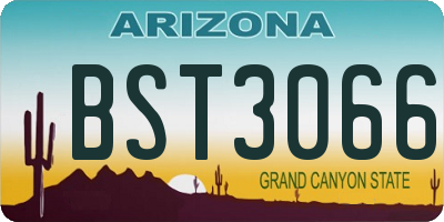 AZ license plate BST3066