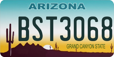 AZ license plate BST3068